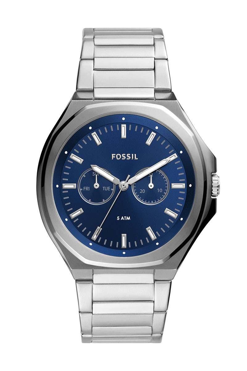 Fossil BQ2610: Muški sat sa plavim brojčanikom i narukvicom od nerđajućeg čelika