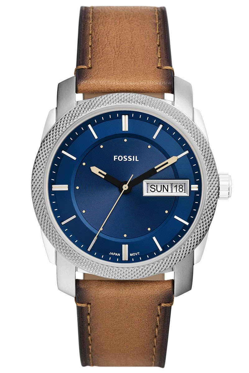 Fossil FS5920: Machine kolekcija sa plavim brojčanikom i kožnom narukvicom