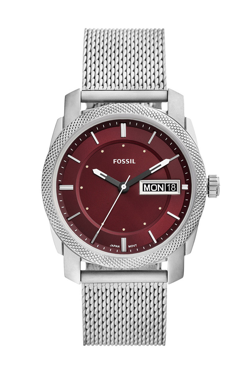 Fossil FS6014: Muški ručni sat sa crvenim brojčanikom i čeličnom narukvicom