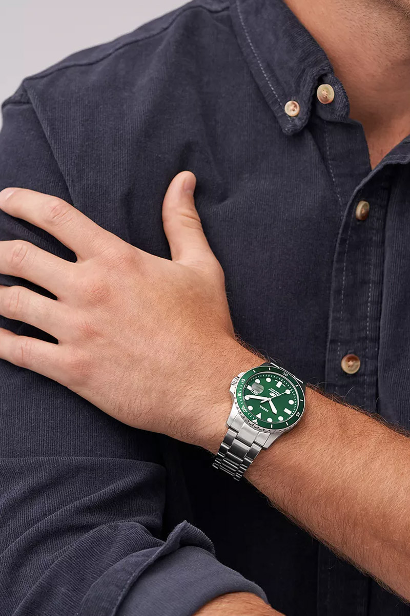 Fossil FS6033: Muški sat sa zelenim brojčanikom i narukvicom od nerđajućeg čelika - Слика 2