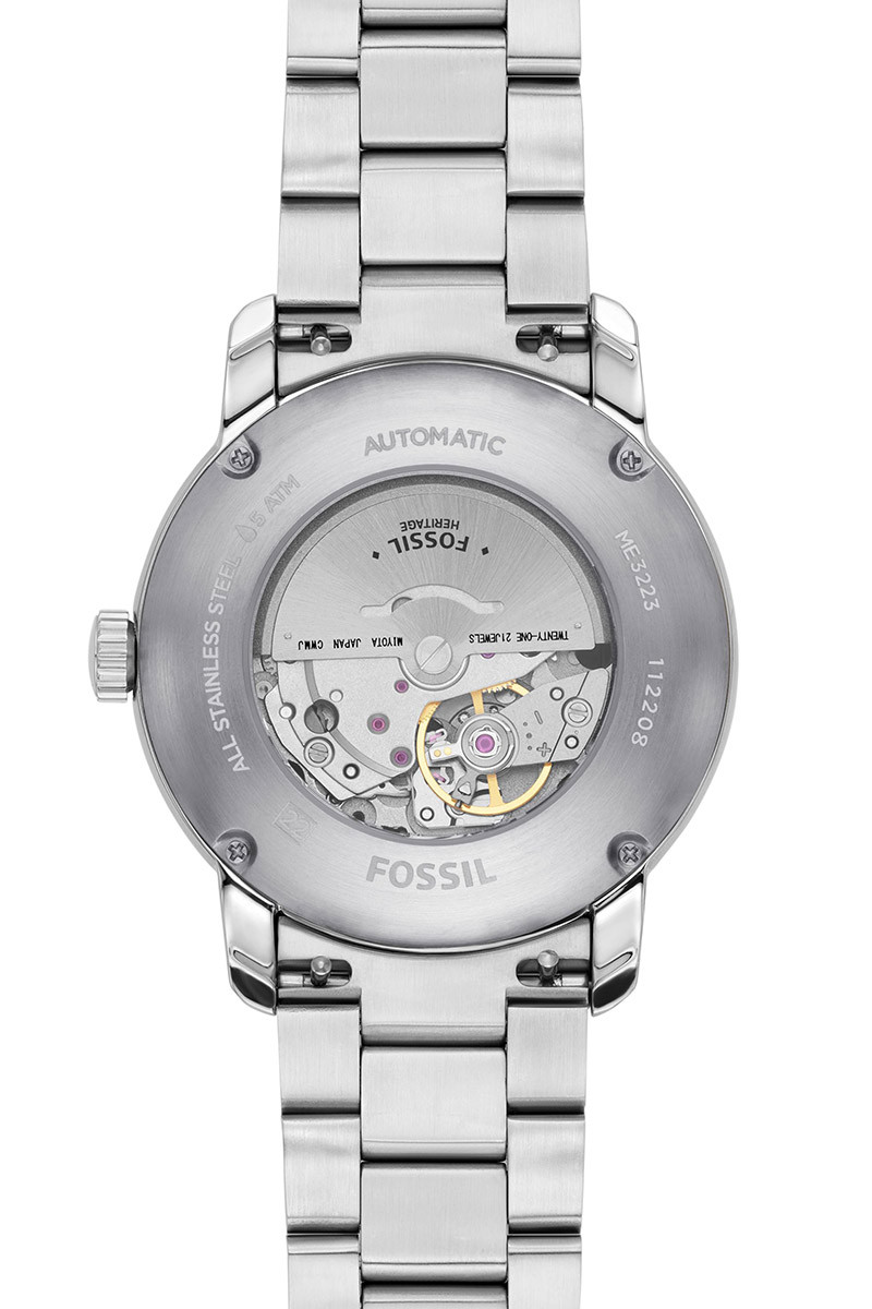 Fossil ME3223: Muški automatski sat sa crnim brojčanikom i čeličnom narukvicom - Слика 3