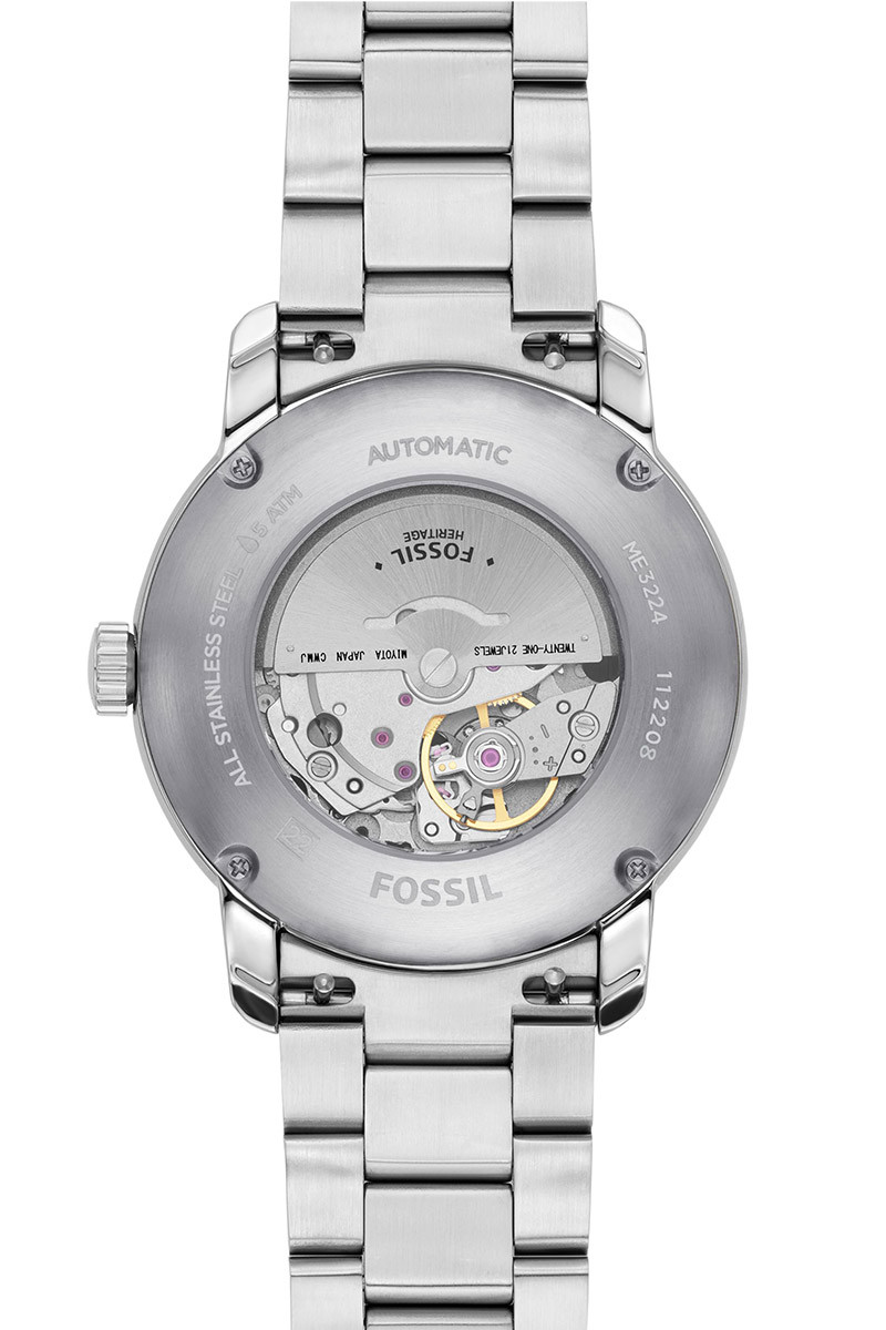 Fossil ME3224: Muški automatski sat sa zelenim brojčanikom i čeličnom narukvicom - Слика 4
